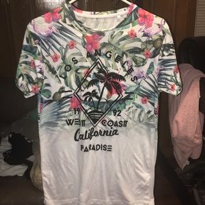 Floral print LA tee shirt